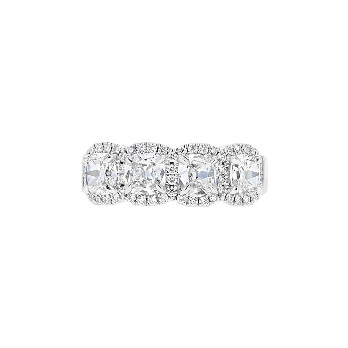 Henri Daussi 18K White Gold & Cushion Cut Diamond Ring-DCCT2110