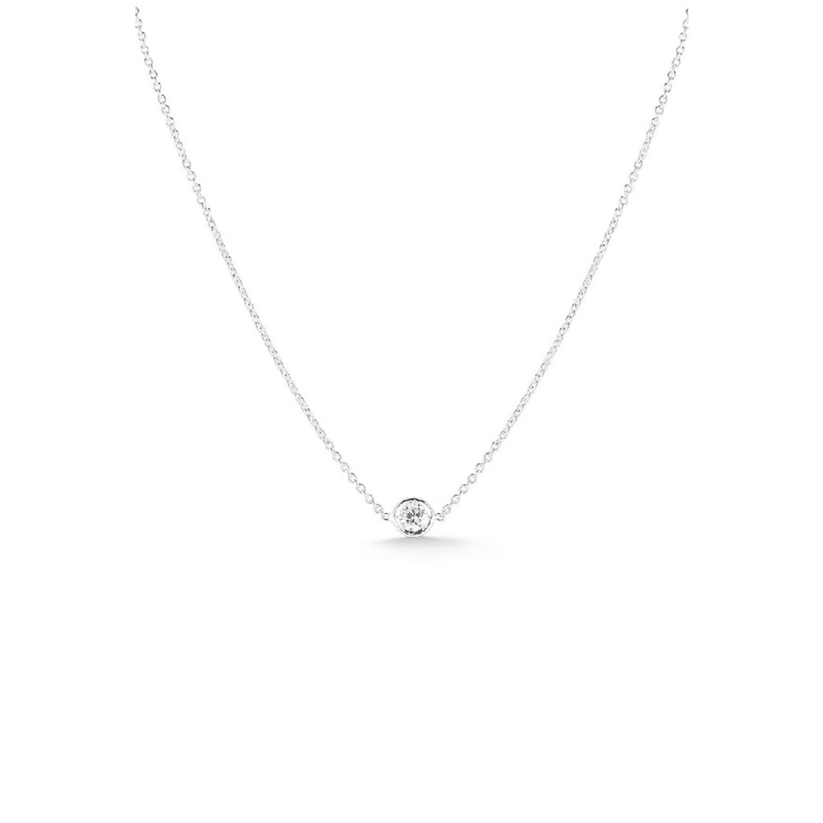 Roberto Coin 18K White Gold & Diamond Bezel Necklace-DNKFY7314 Product Image