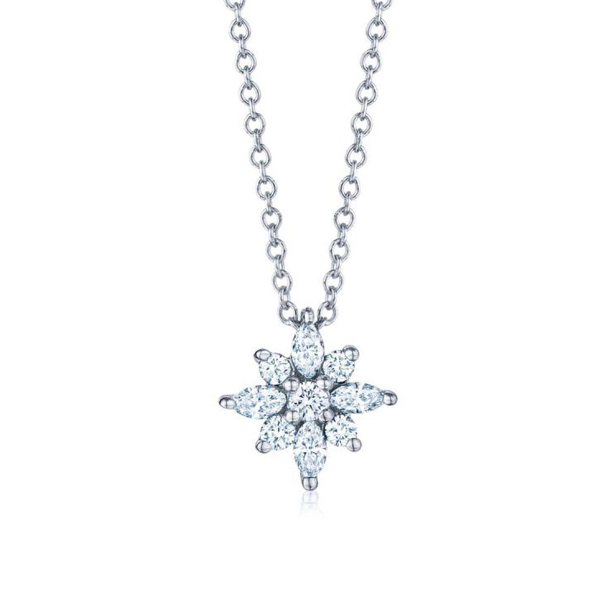 Kwiat 18K White Gold Star  Diamond Necklace-DNKFY7329