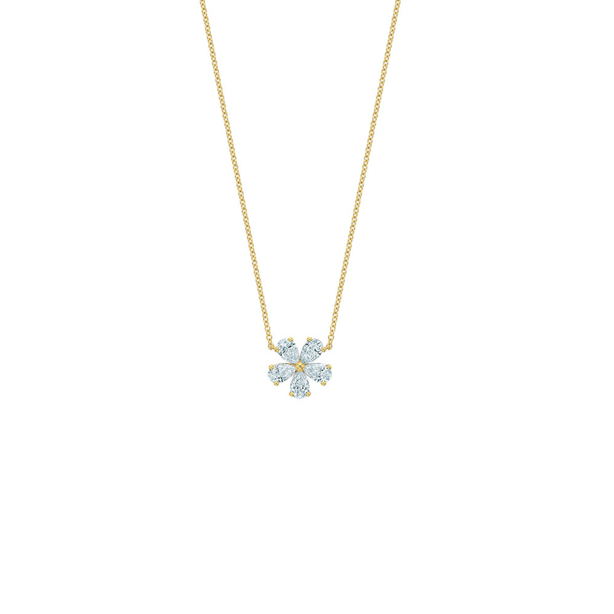 Hyde Park Collection 18KT Yellow Gold & Diamond Medium Flower Pendant Necklace-DNKFY7484 Product Image