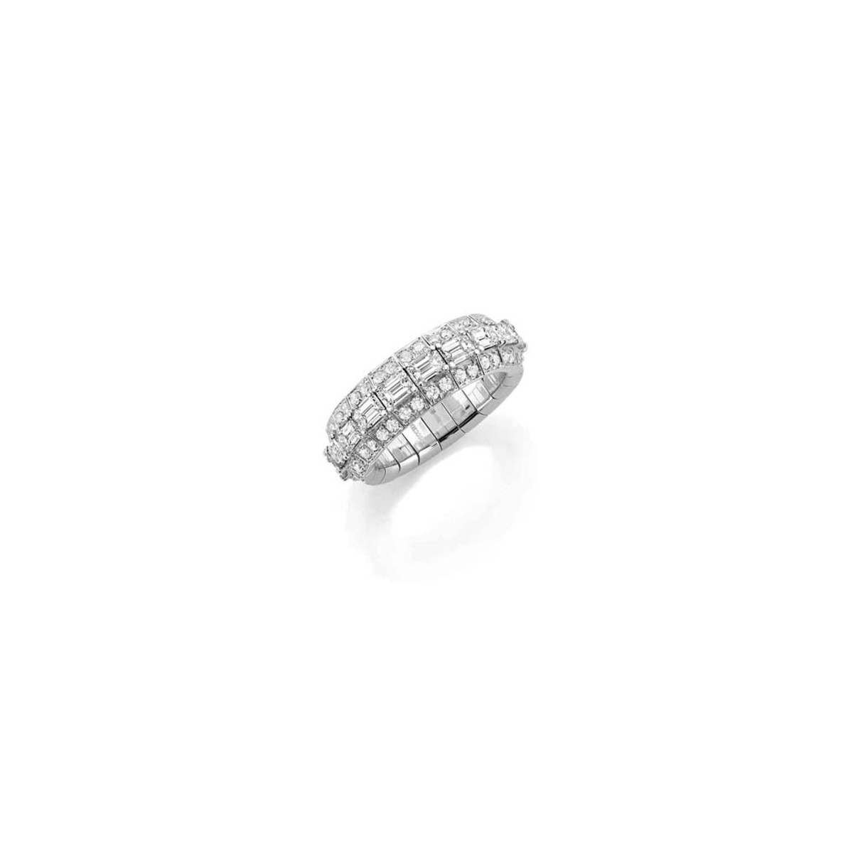 Picchiotti 18K White Gold 3Row Diamond Band-DANVB8544