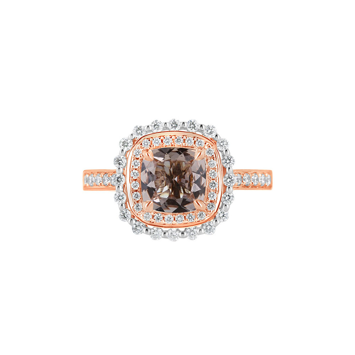 Little Bird 18KT Rose Gold & Morganite Double Halo Engagement Ring-DCSPR1575 Product Image