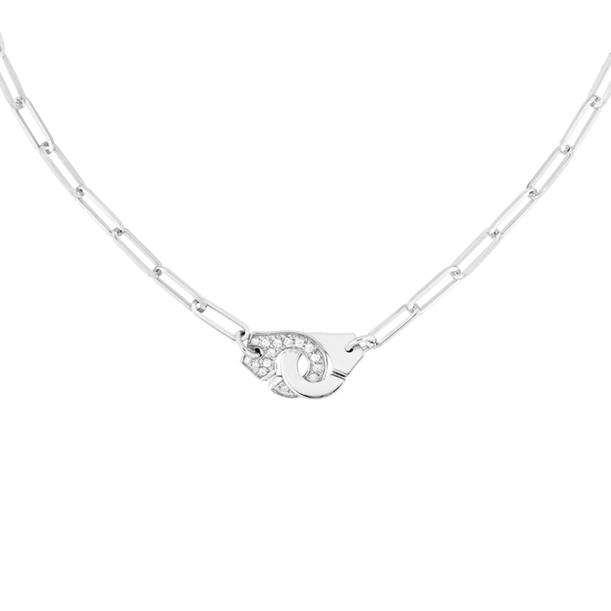 Dinh Van Menottes 18KT White Gold & Diamond R12 Necklace-DNKFY7509