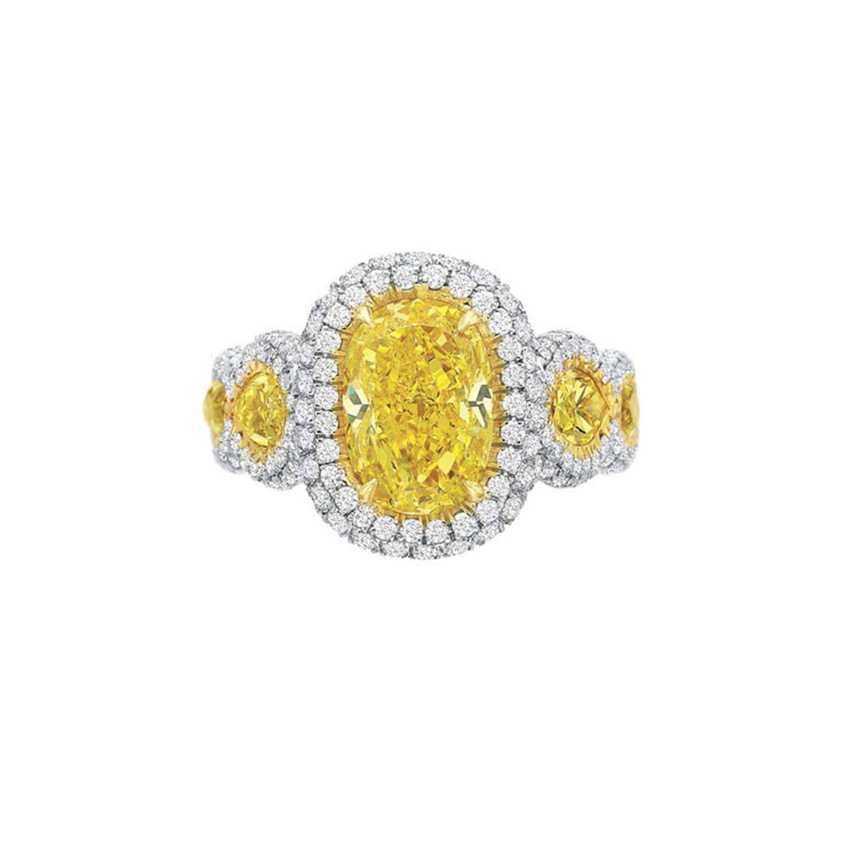 JB Star Collection Platinum  Yellow & White Diamond Engagement Ring-DSCTO0141