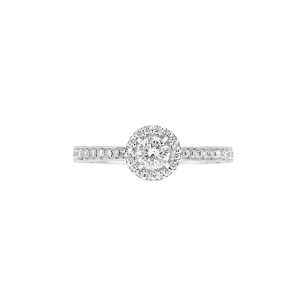 Engage 18KT White Gold & Diamond Solitaire Halo Engagement Ring Product Image
