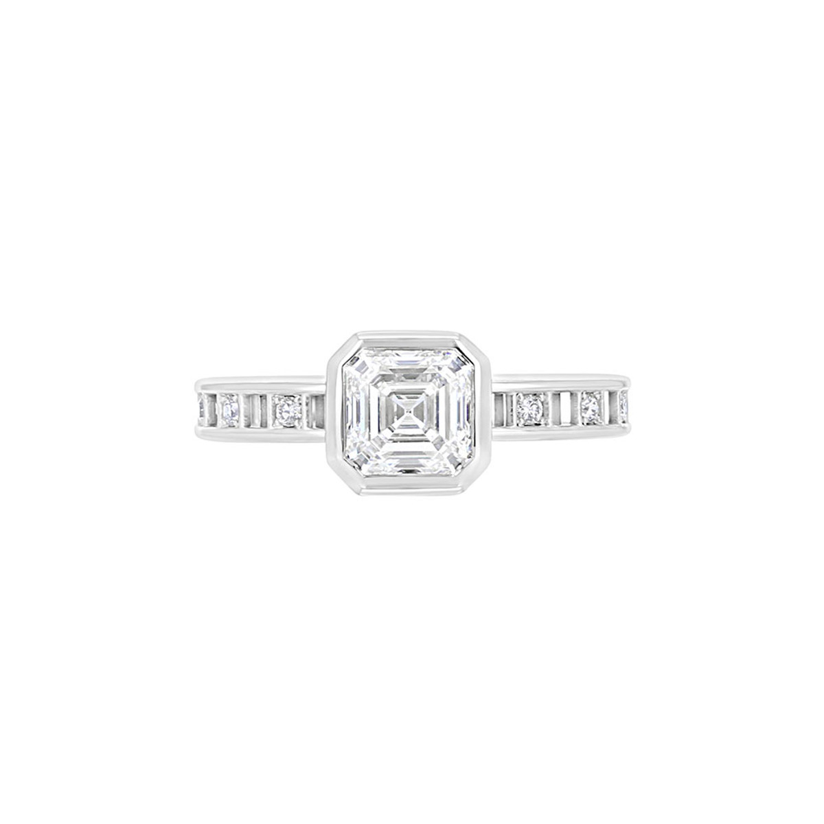 Roule Pixel 19KT White Gold & 1.24 CT Asscher Diamond Solitaire Engagement Ring-DSCTF1263