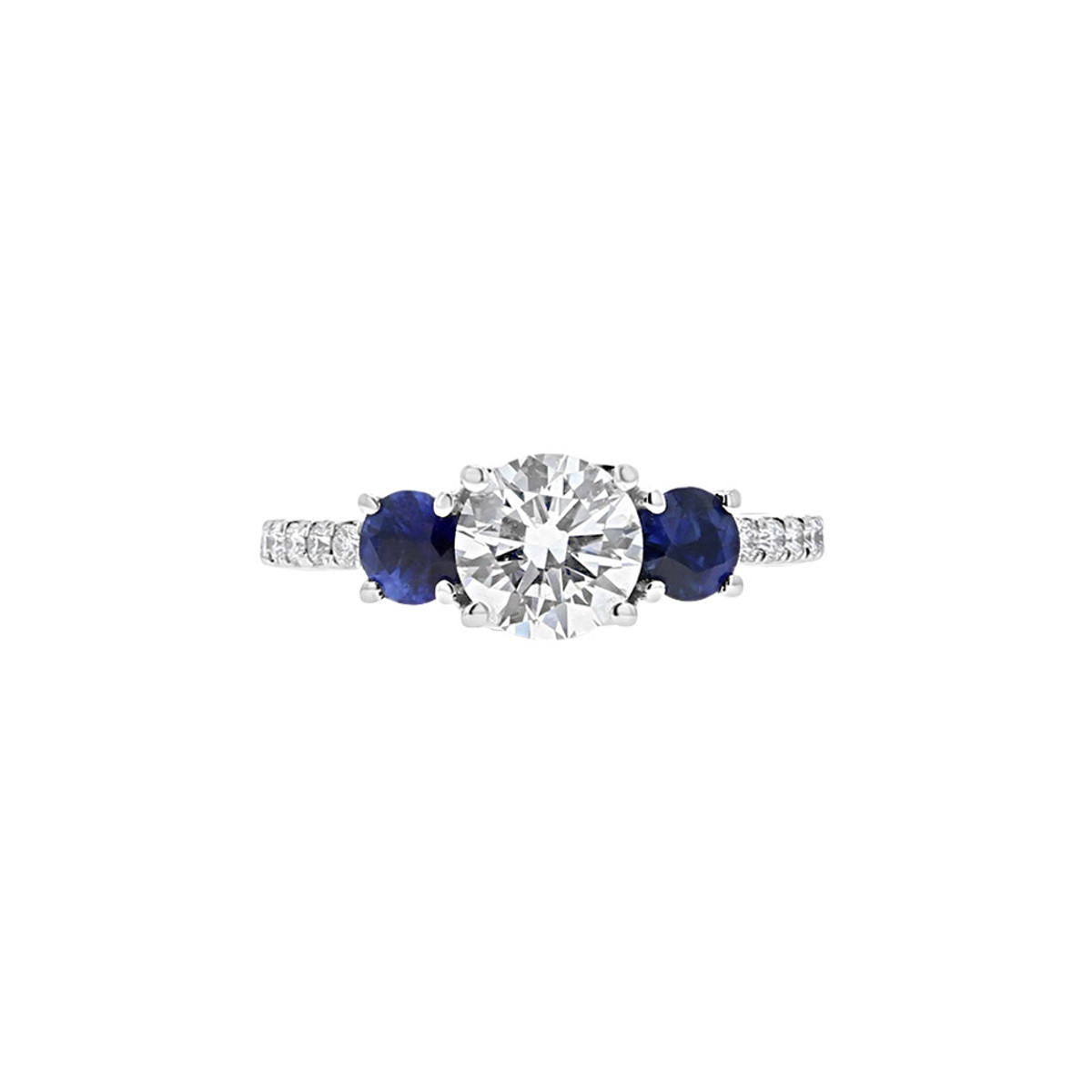 Engage By Hyde Park 18K White Gold, Sapphire & Diamond Three Stone Engagement Ring-DSCRD0500