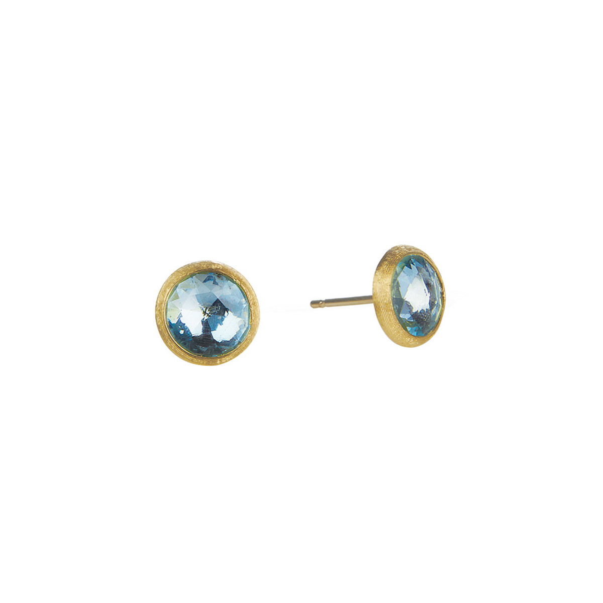 Marco Bicego Jaipur 18KT Yellow Gold & Blue Topaz Petite Stud Earrings-JBTER0215