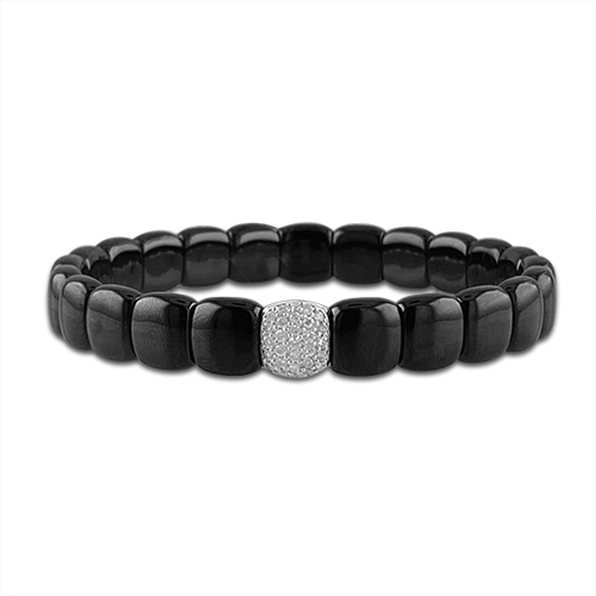 Hyde Park Collection Ceramic Pave  Diamond Bracelet-DIBR6598 Product Image