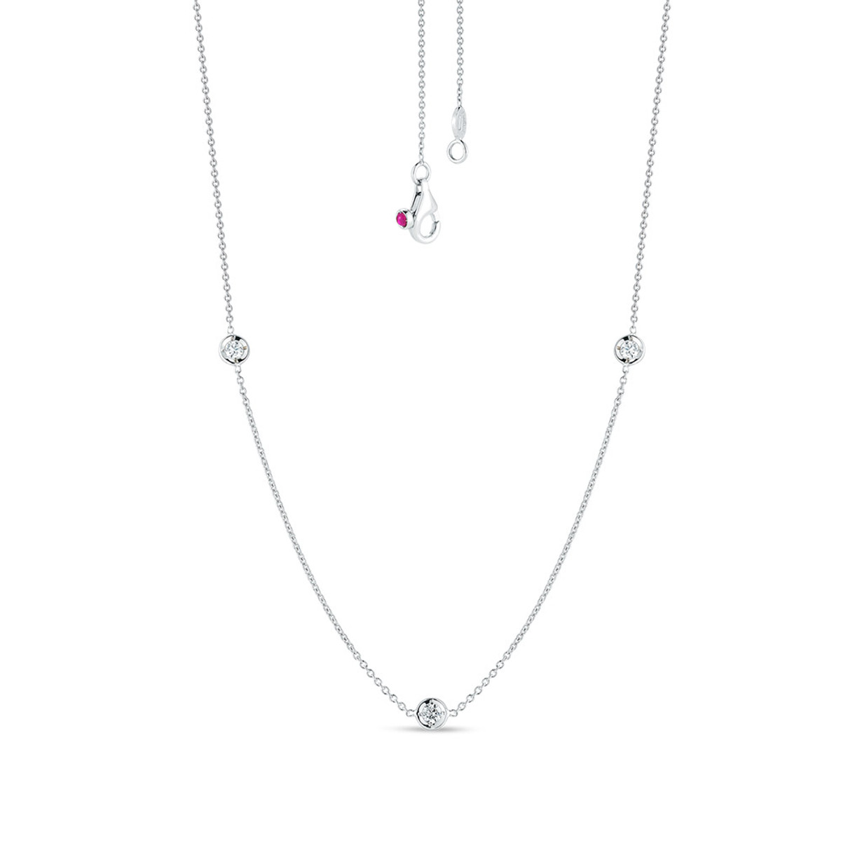 Roberto Coin Diamonds By Inch 18K White Gold & Diamond 3 Station Necklace-DNKFY0964