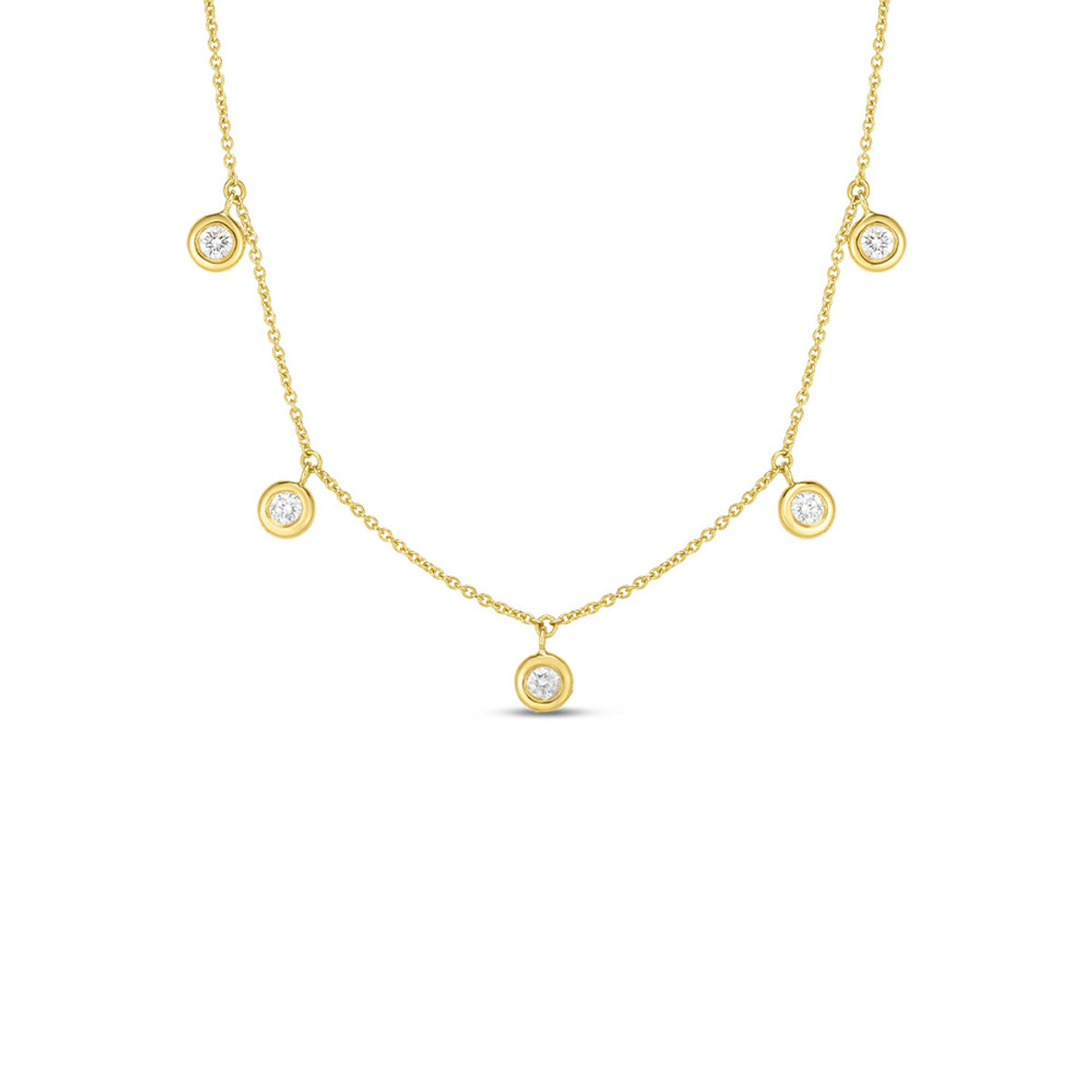 Roberto Coin 18K Yellow Gold & Diamond 5 Station Dangle Necklace-DNKFY7670 Product Image