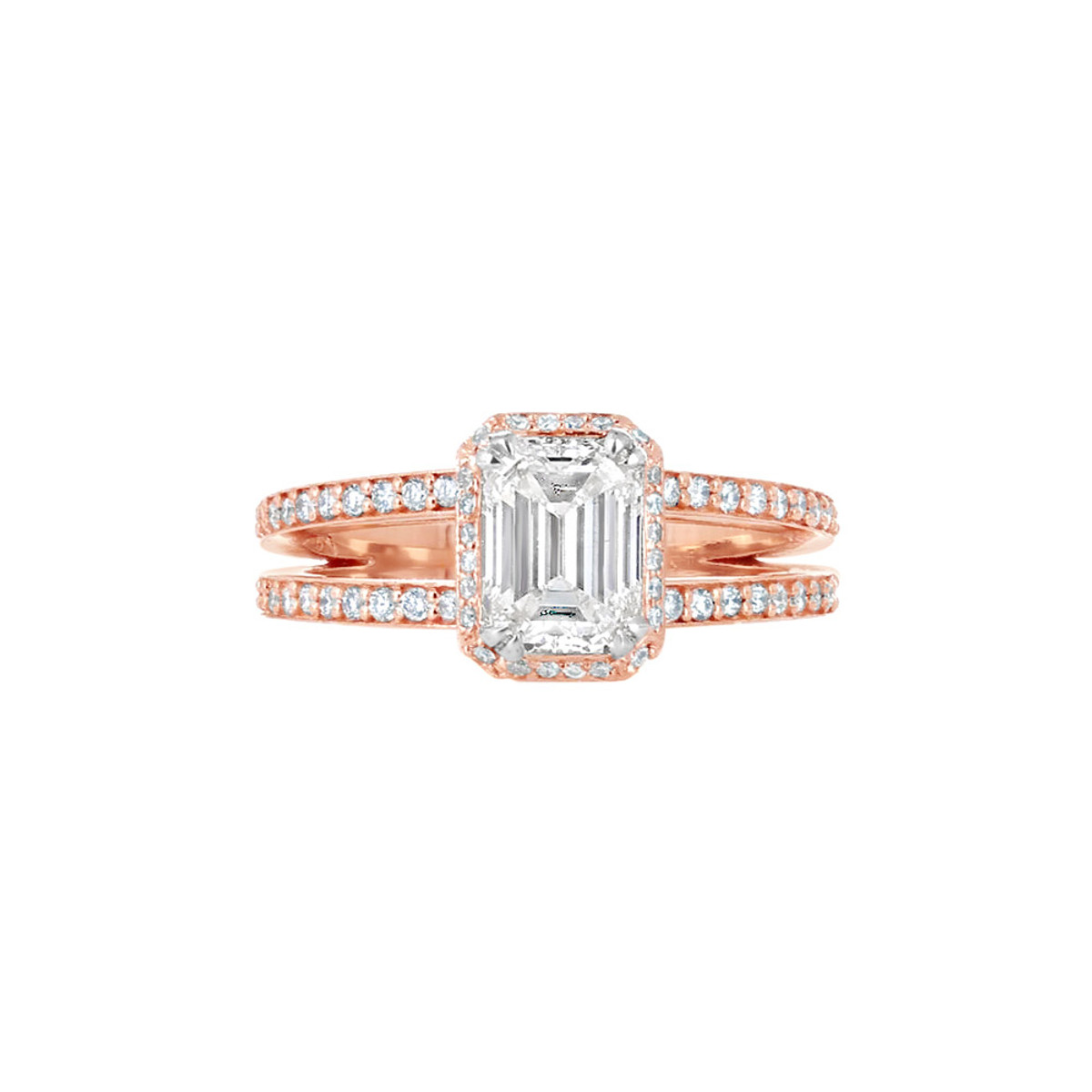 Engage By Hyde Park 18KT Rose Gold & 1.2 CT GIA Diamond Double Band Pave Engagement Ring-DCCT2324