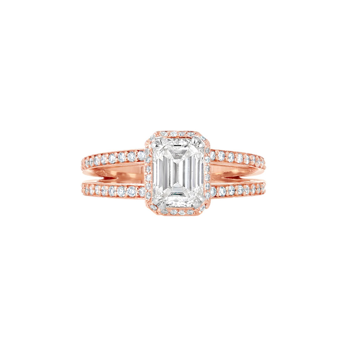 Engage By Hyde Park 18KT Rose Gold & 1.2 CT GIA Diamond Double Band Pave Engagement Ring-DCCT2324 Product Image