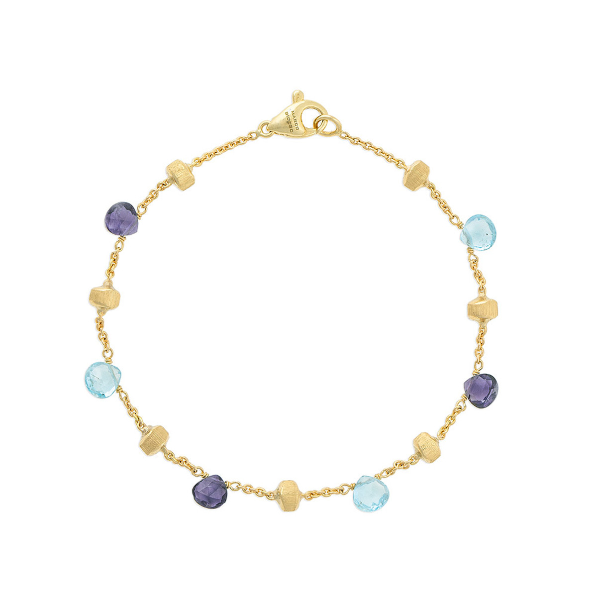 Marco Bicego Paradise 18K Yellow Gold, Iolite & Blue Topaz Single Strand Bracelet-JSMBR0644