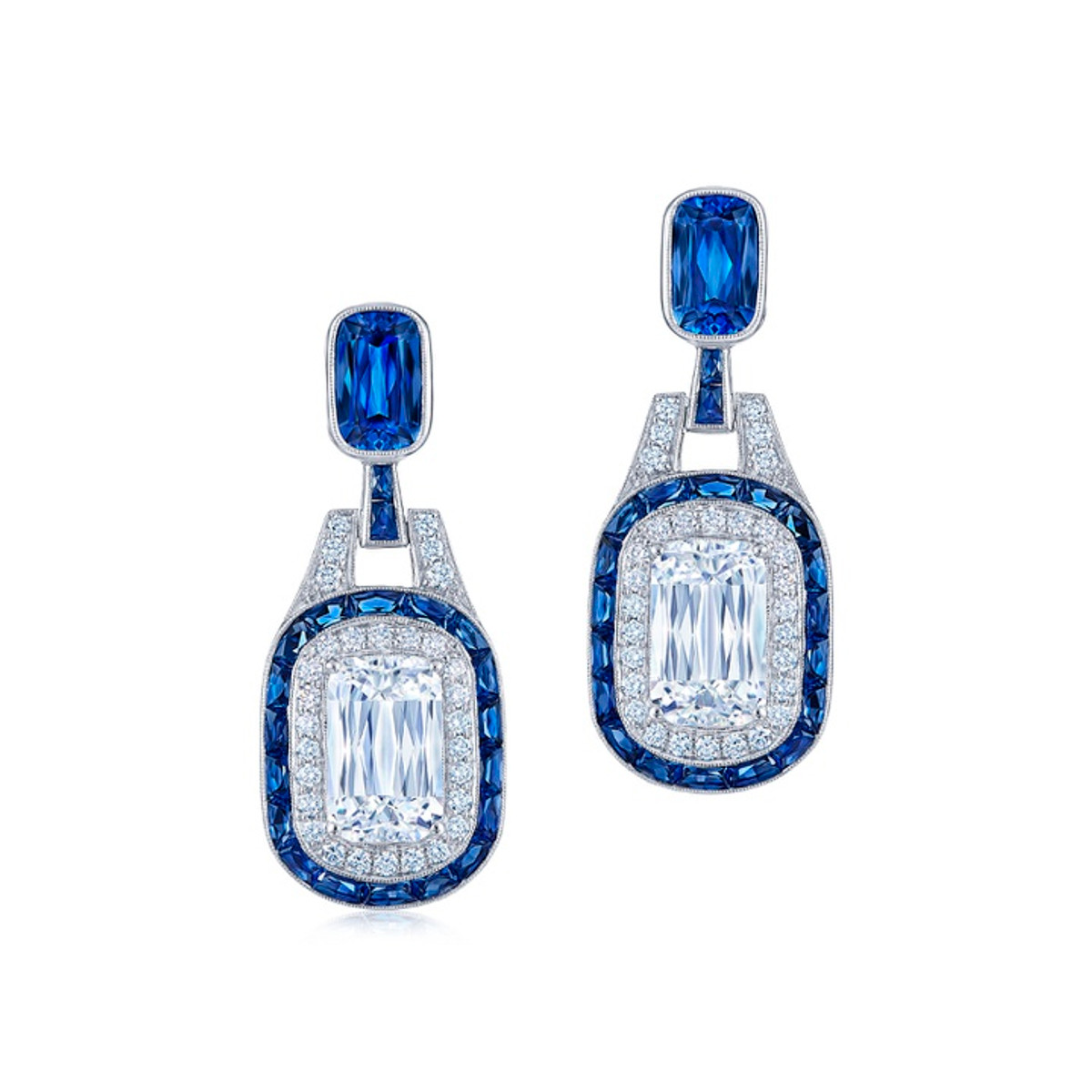 Kwiat ASHOKA® Diamond & Sapphire Drop Earrings-DERSP0781 Product Image