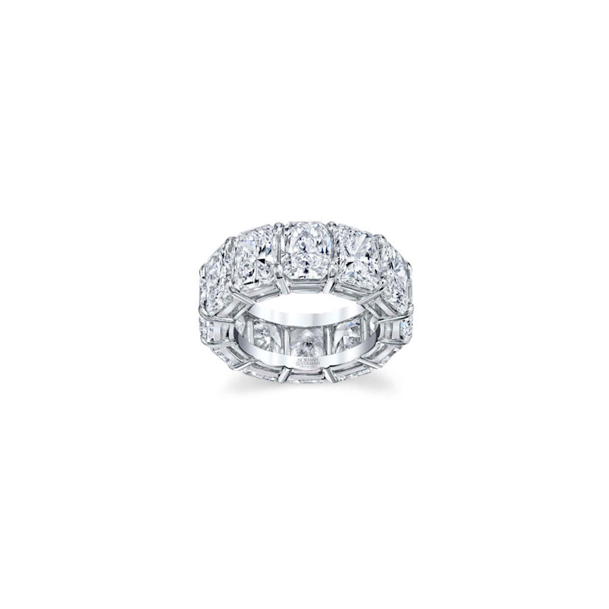 Hyde Park Collection 18K White Gold Radiant Diamond Eternity Band-23011 Product Image