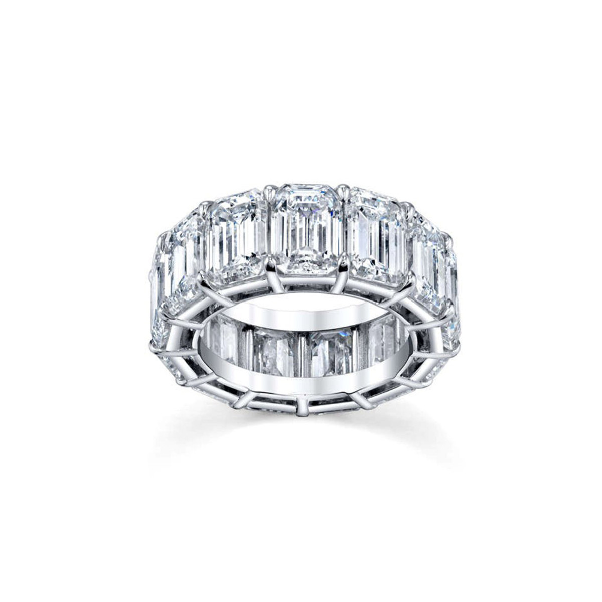 Hyde Park Collection Platinum Emerald Diamond Eternity Band-23013 Product Image