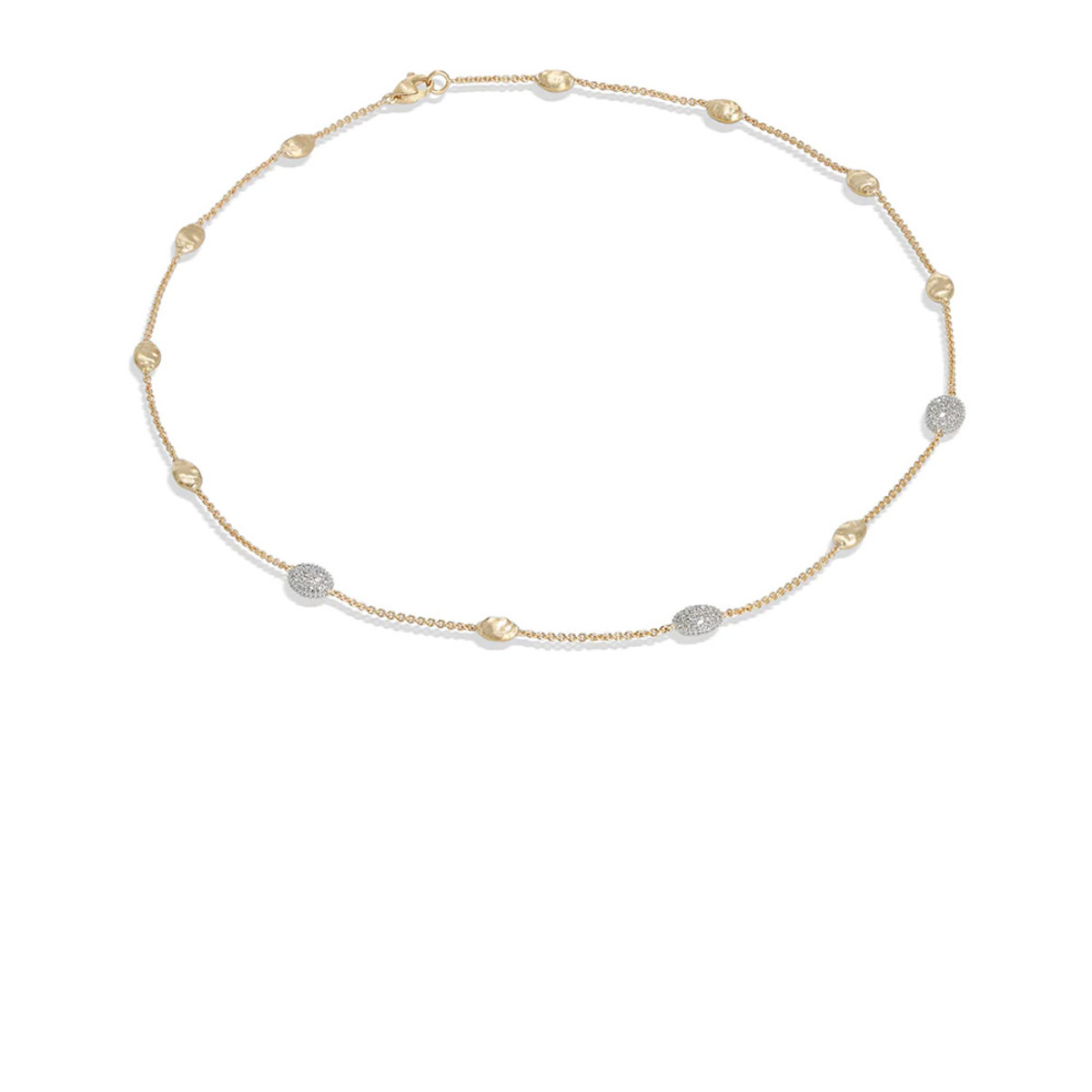 Marco Bicego 18K Yellow Gold Siviglia Collection  Diamond Small Bead Necklace-23083