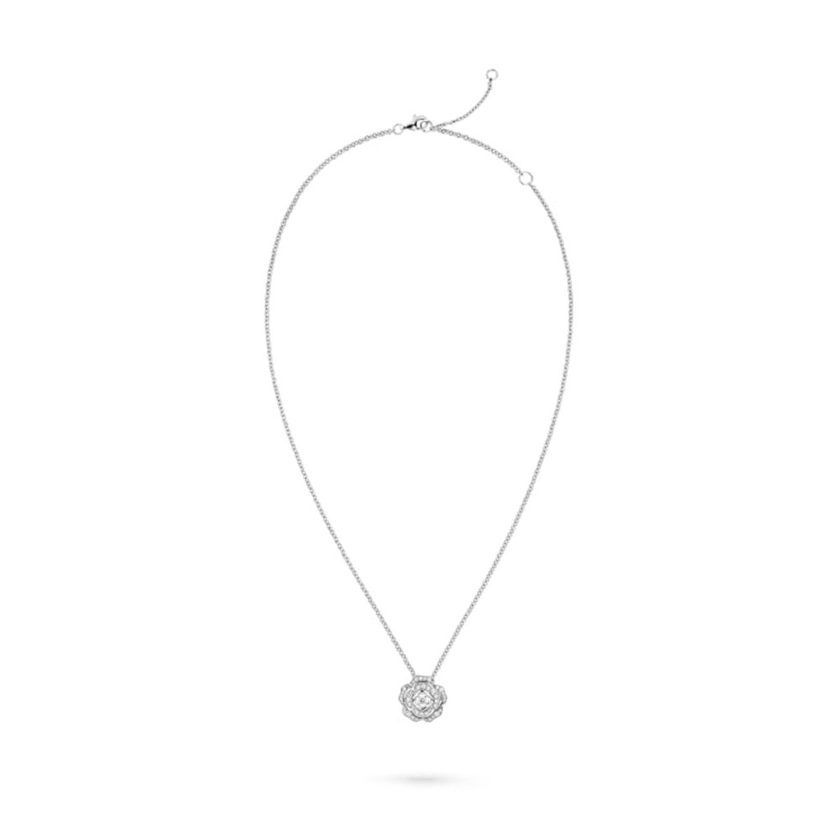 Chanel 18K White Gold Bouton de Camelia Diamond Necklace Product Image