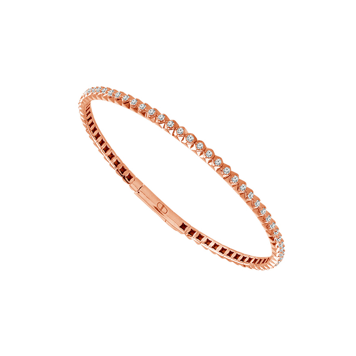 Hyde Park Collection 14K Rose Gold Diamond Bezel Bangle Bracelet-25587