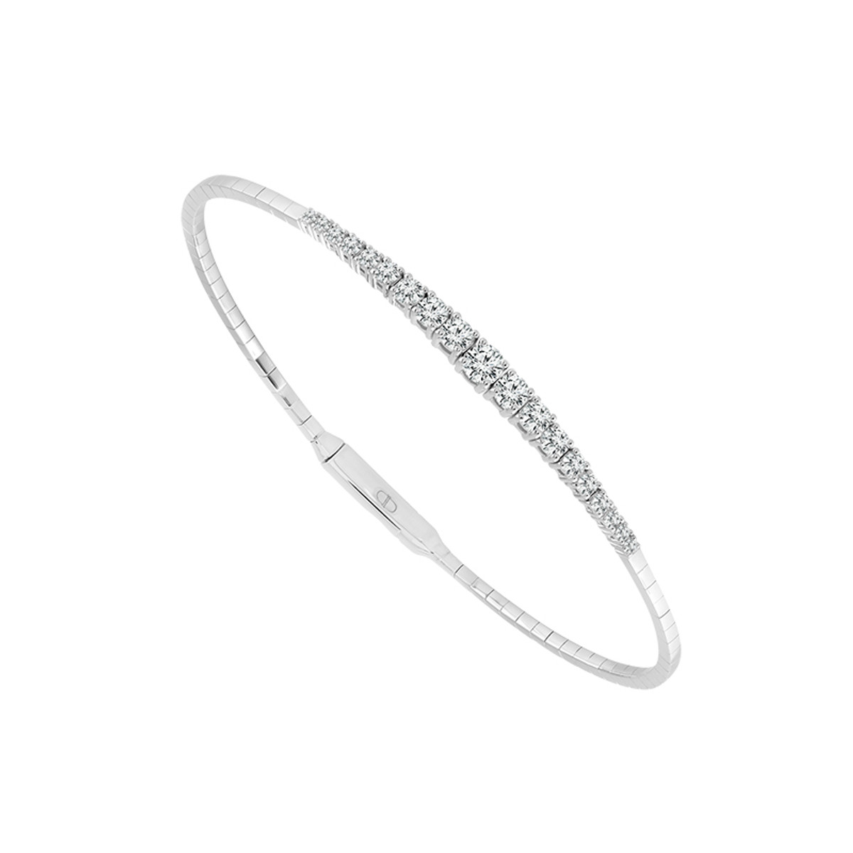 Hyde Park Collection 14K White Gold Diamond Bangle Bracelet-25588