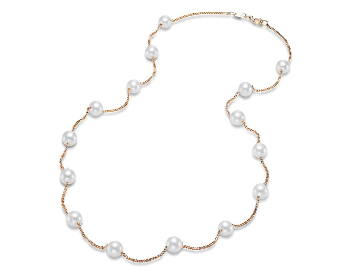 Hyde Park 14K Yellow Gold Pearl Tincup Necklace-25830 Product Image