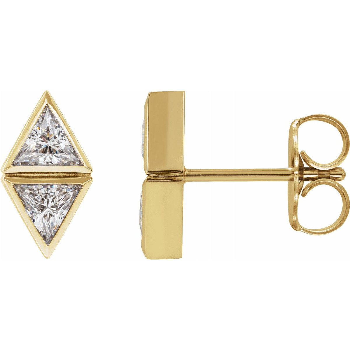 Hyde Park Collection 14K Yellow Gold Stud Diamond Earrings-26050