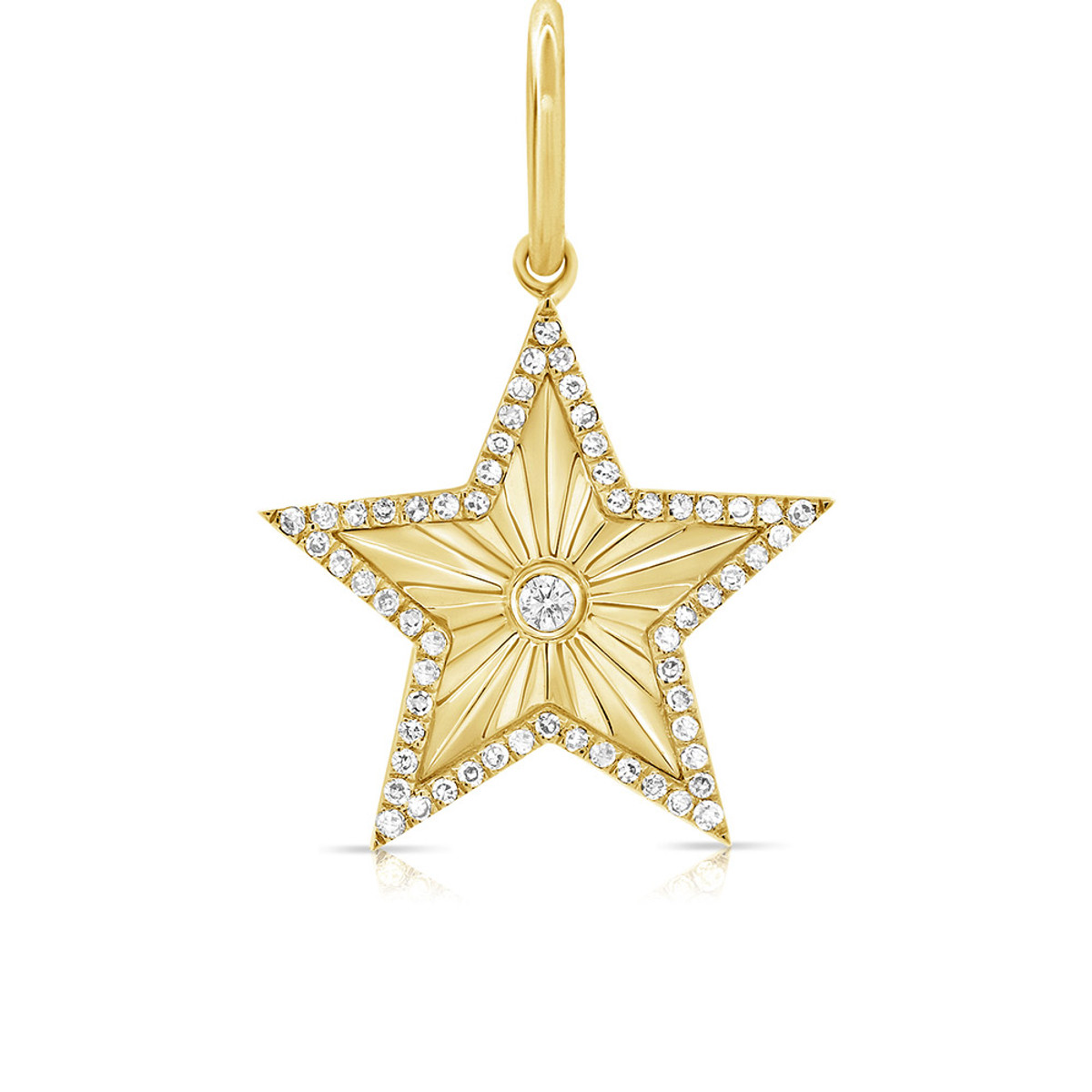 Hyde Park 14KT Yellow Gold Fluted Star Charm-26210
