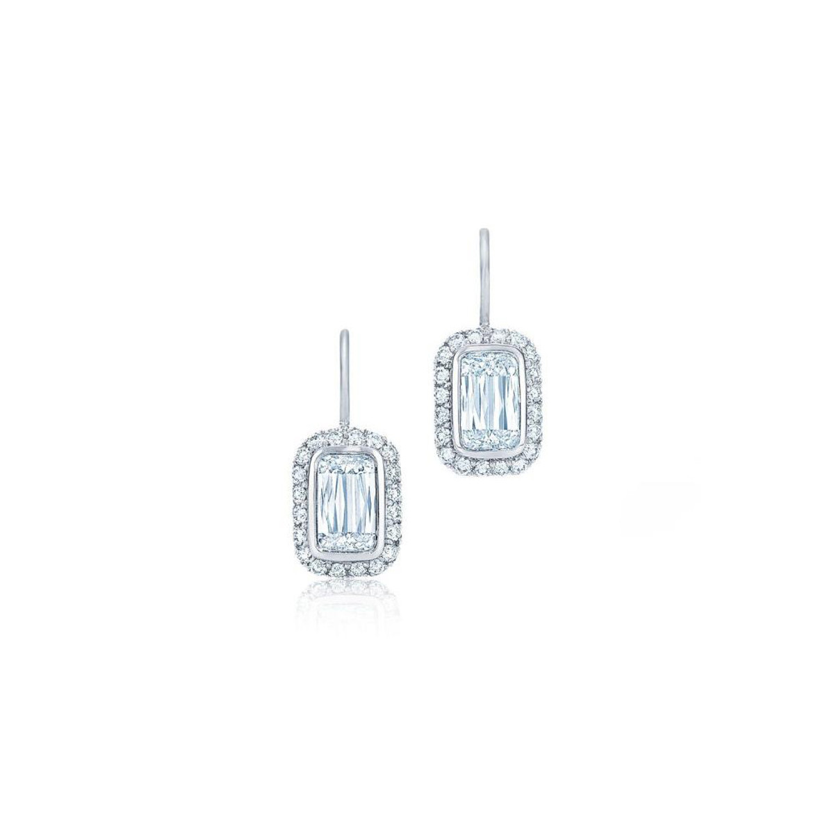 Kwiat  Ashoka Bezel Set Silhouette Diamond Earrings, 0.70 Carats Each Center Diamond Product Image