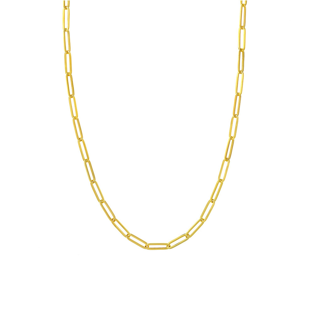 Hyde Park Collection Hollow Paperclip Paperclip Necklace-26418