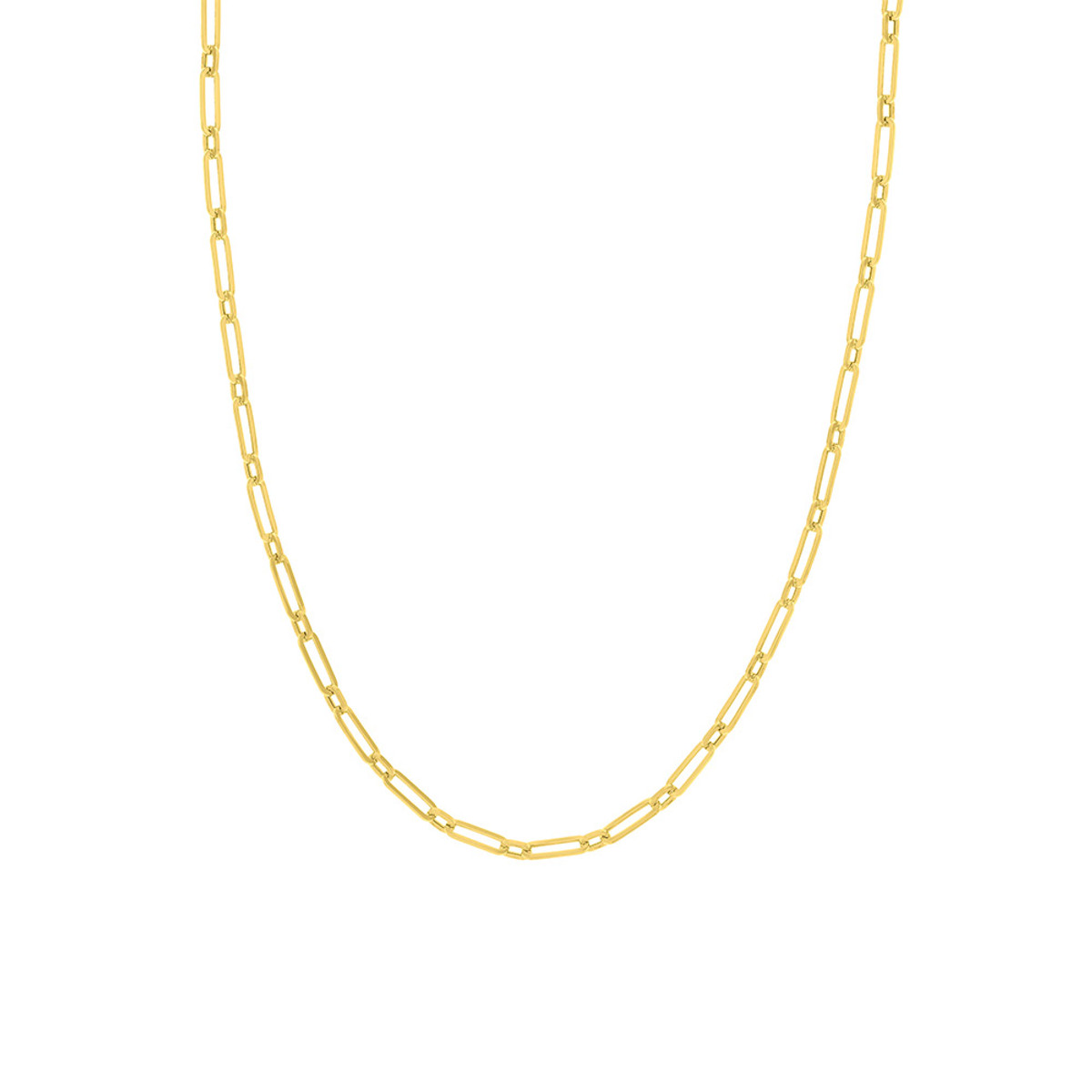 Hyde Park Collection Hollow Paperclip Chain Necklace-26417