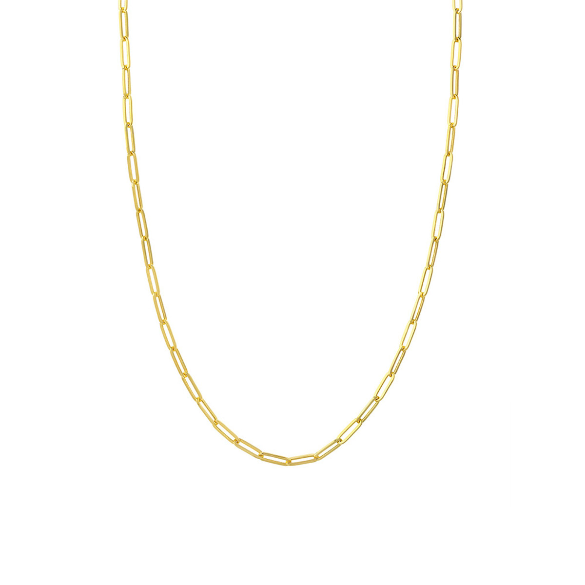 Hyde Park Collection Hollow Paperclip Necklace-26422 Product Image