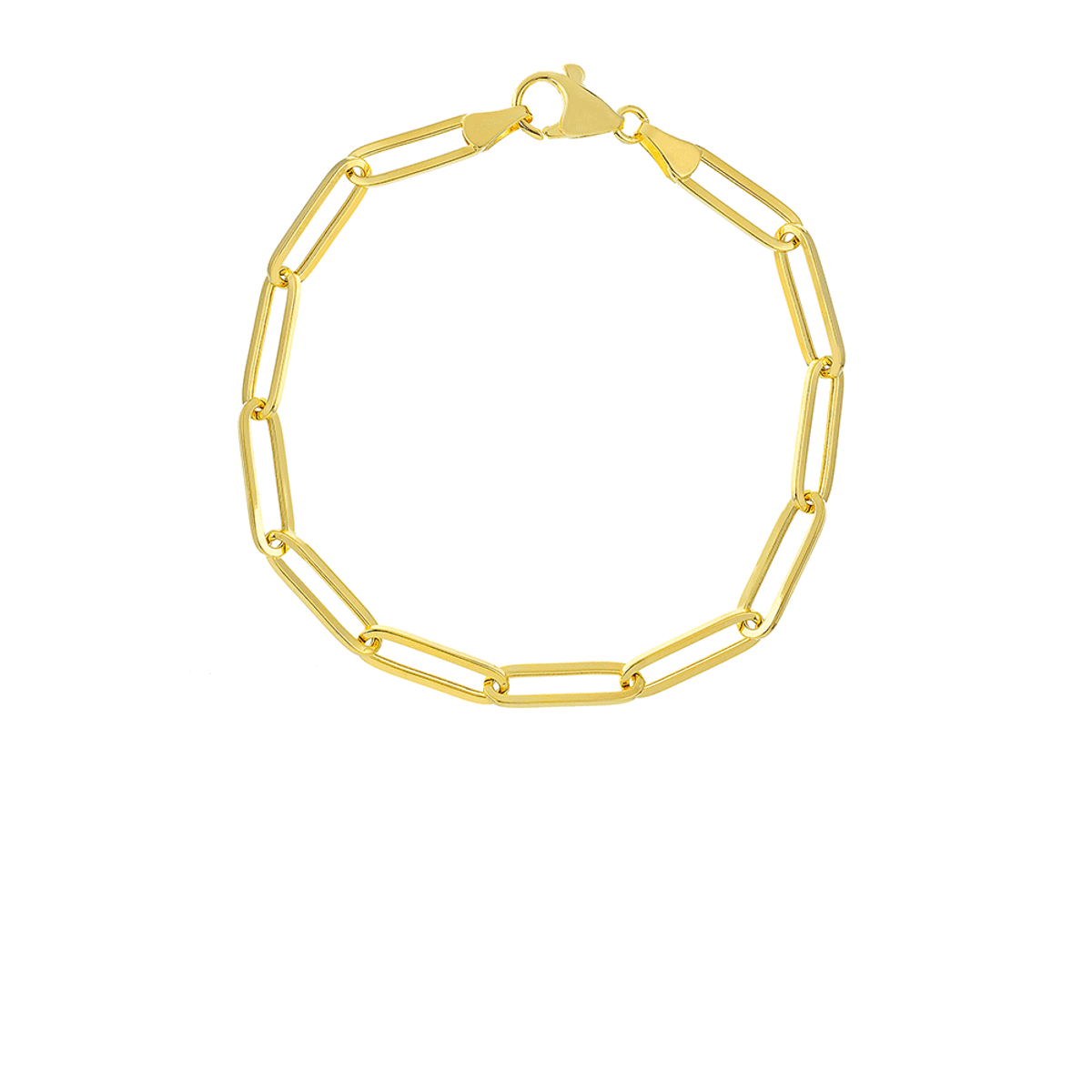 Hyde Park 14KT Yellow Gold Hollow Paperclip Chain Bracelet Product Image