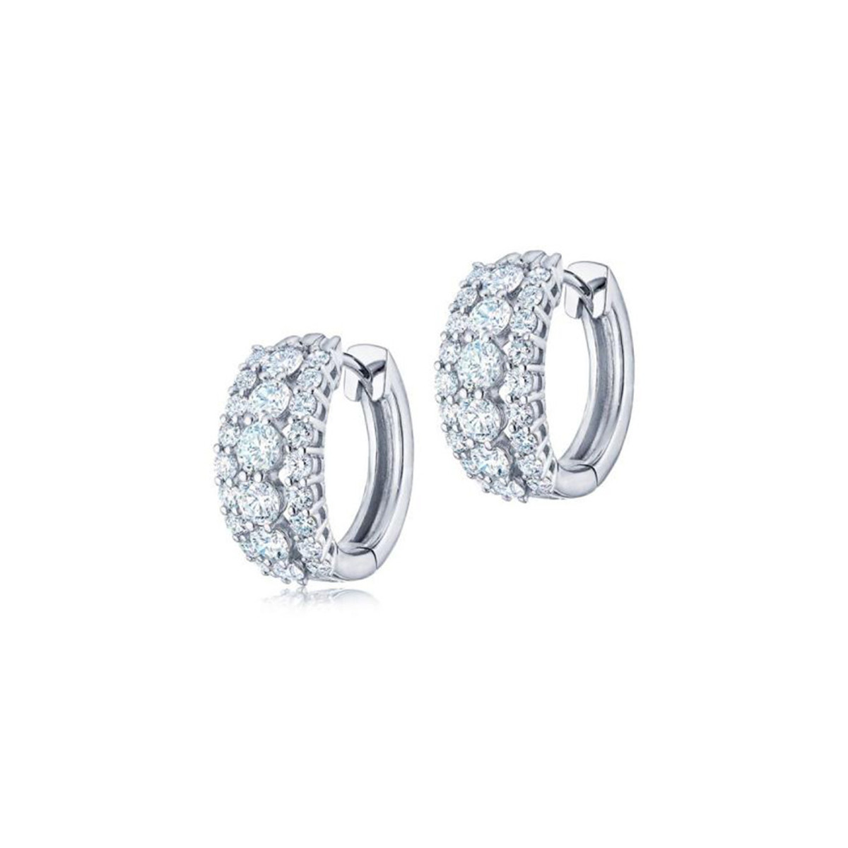 Kwiat Lyric Huggie Earrings with Diamonds-27873