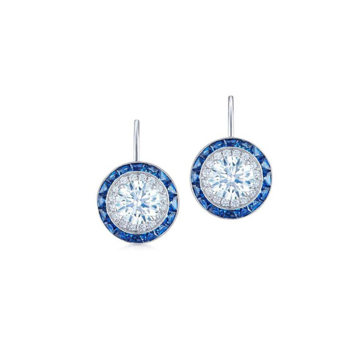 Kwiat  Silhouette Drop Earrings with Diamonds and Sapphires-28399 Product Image