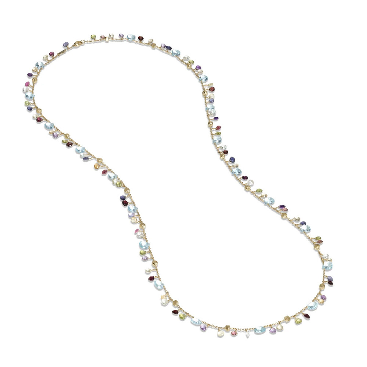 Marco Bicego 18K Yellow Gold Paradise Blue Topaz & Mixed Gemstone Long Necklace-30040 Product Image