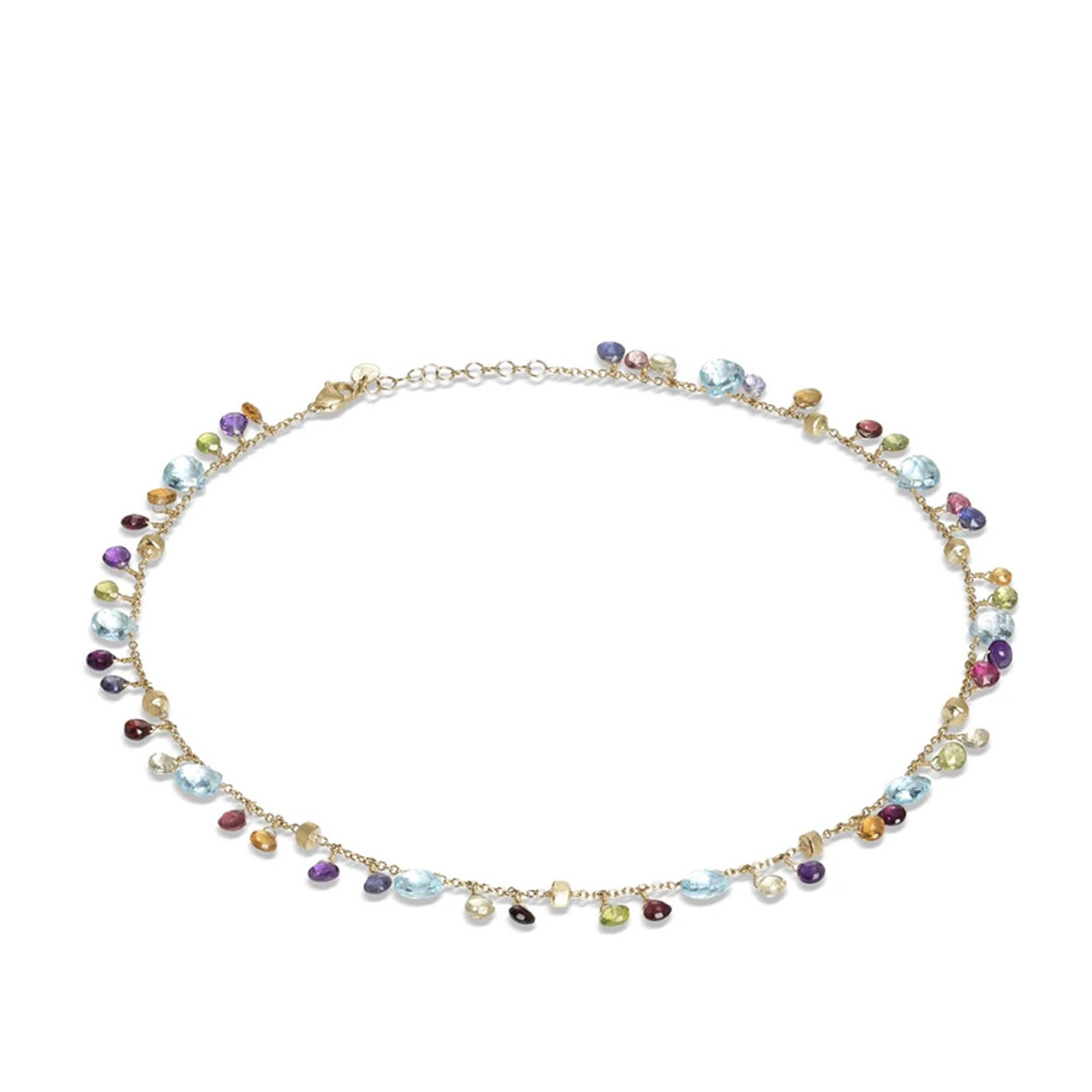 Marco Bicego 18K Yellow Gold Paradise Blue Topaz & Mixed Gemstone Necklace-30037