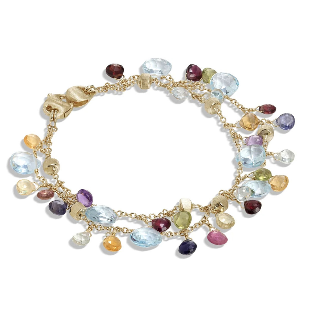 Marco Bicego 18K Yellow Gold Paradise Blue Topaz & Mixed Gemstone Double Strand Bracelet-30035 Product Image