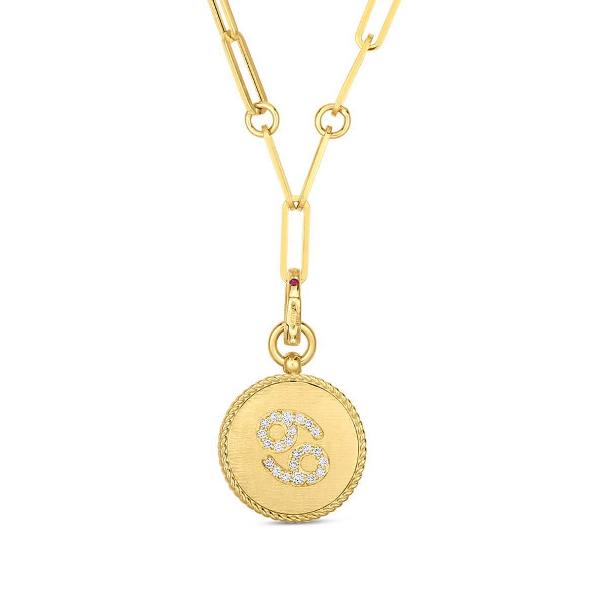 Roberto Coin 18K Yellow Gold Zodiac Diamond Necklace Cancer-30287