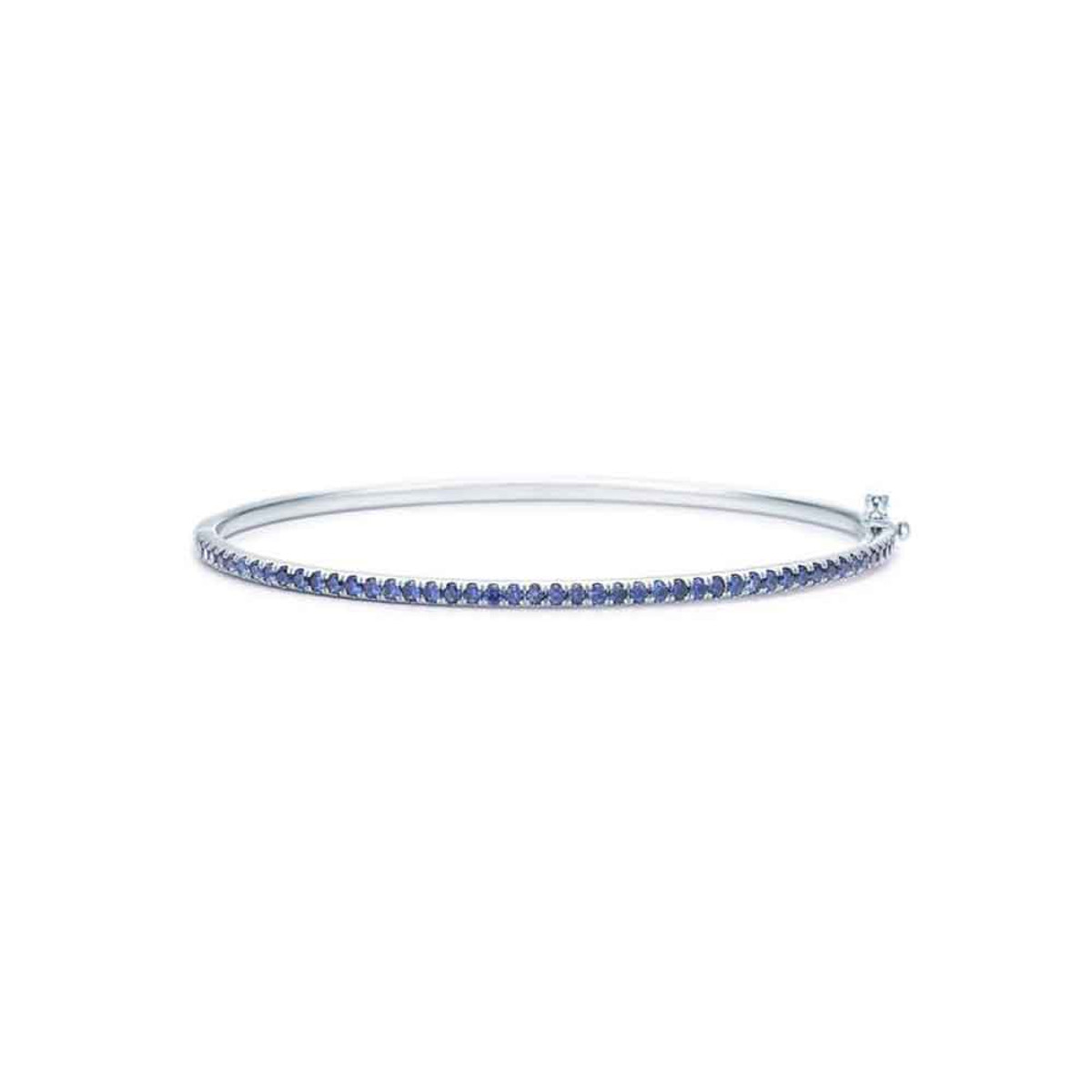 Kwiat 18K White Gold Blue Sapphire Bangle Bracelet-33123 Product Image