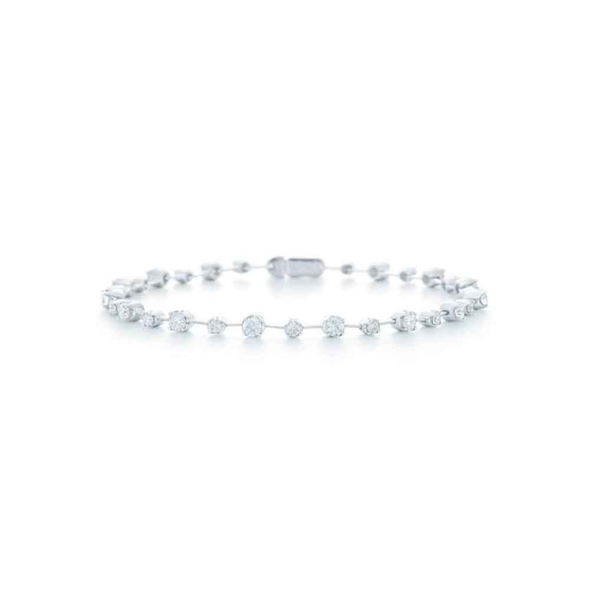 Kwiat 18K White Gold Alternating Dia Starry Night Brclt-33117 Product Image