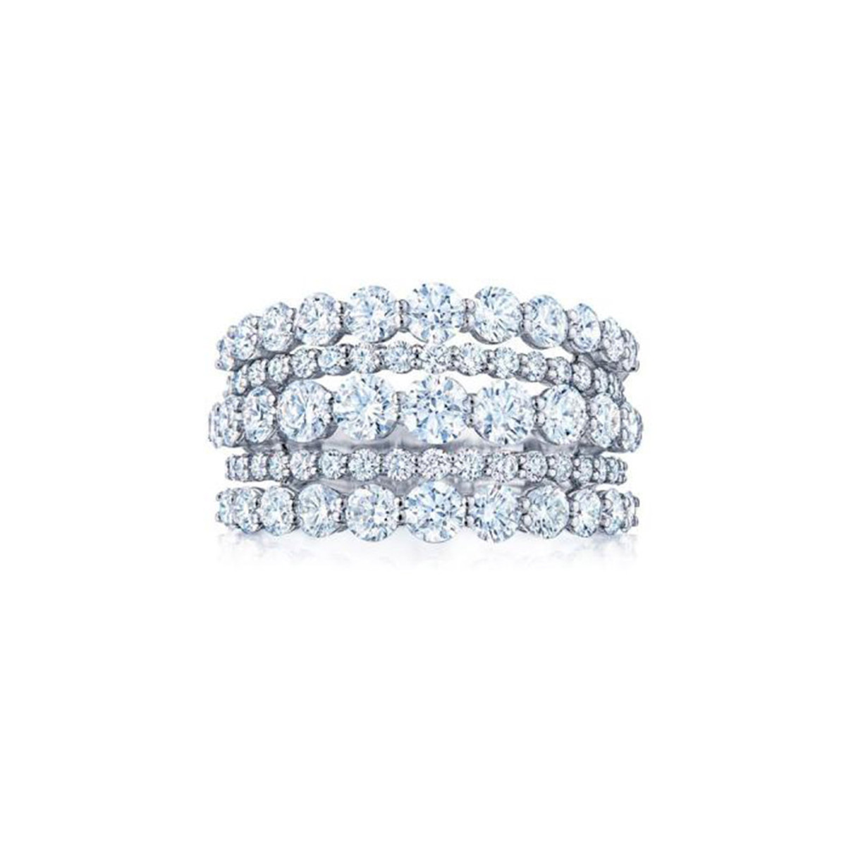 Kwiat 18K White Gold Lyric 5 Row Diamond Band-33318 Product Image