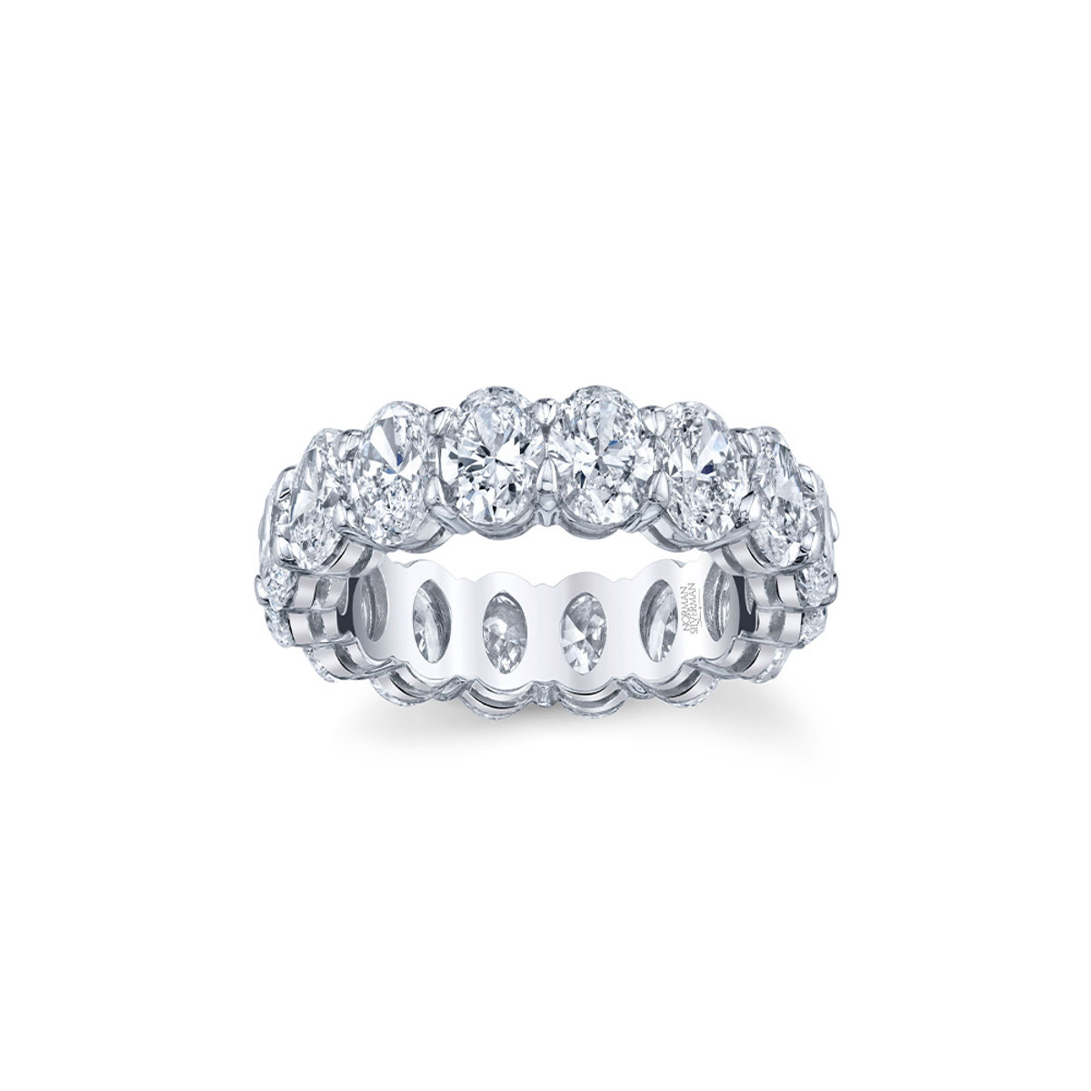 Hyde Park Collection Platinum Oval Eternity Band-34591