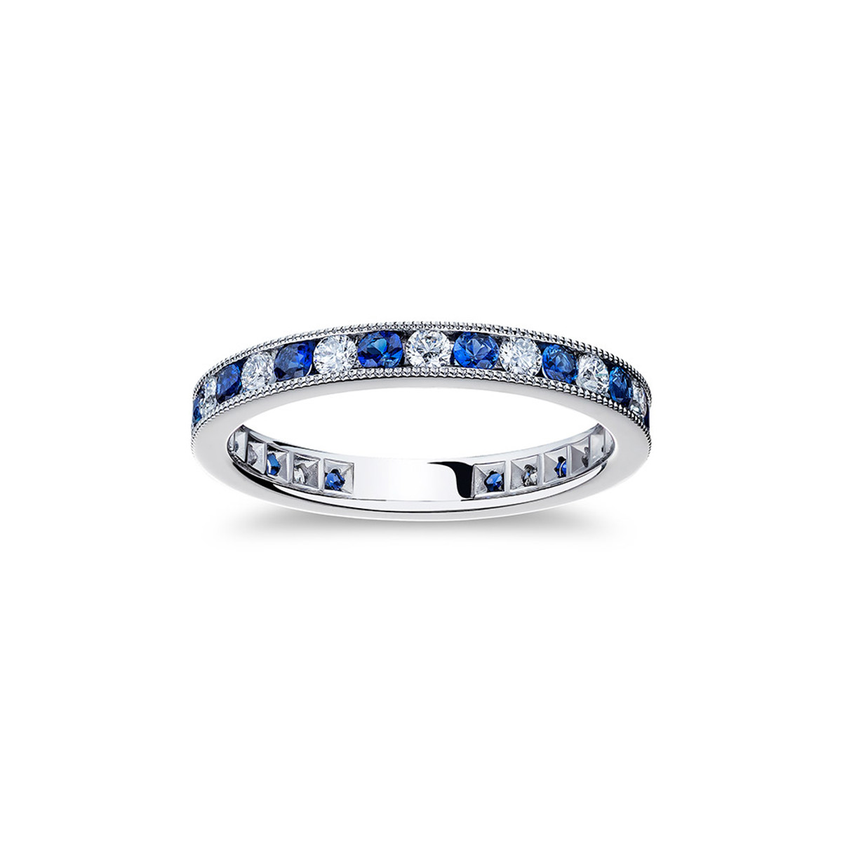 PLAT DIAMOND AND SAPPHIRE BAND-36450