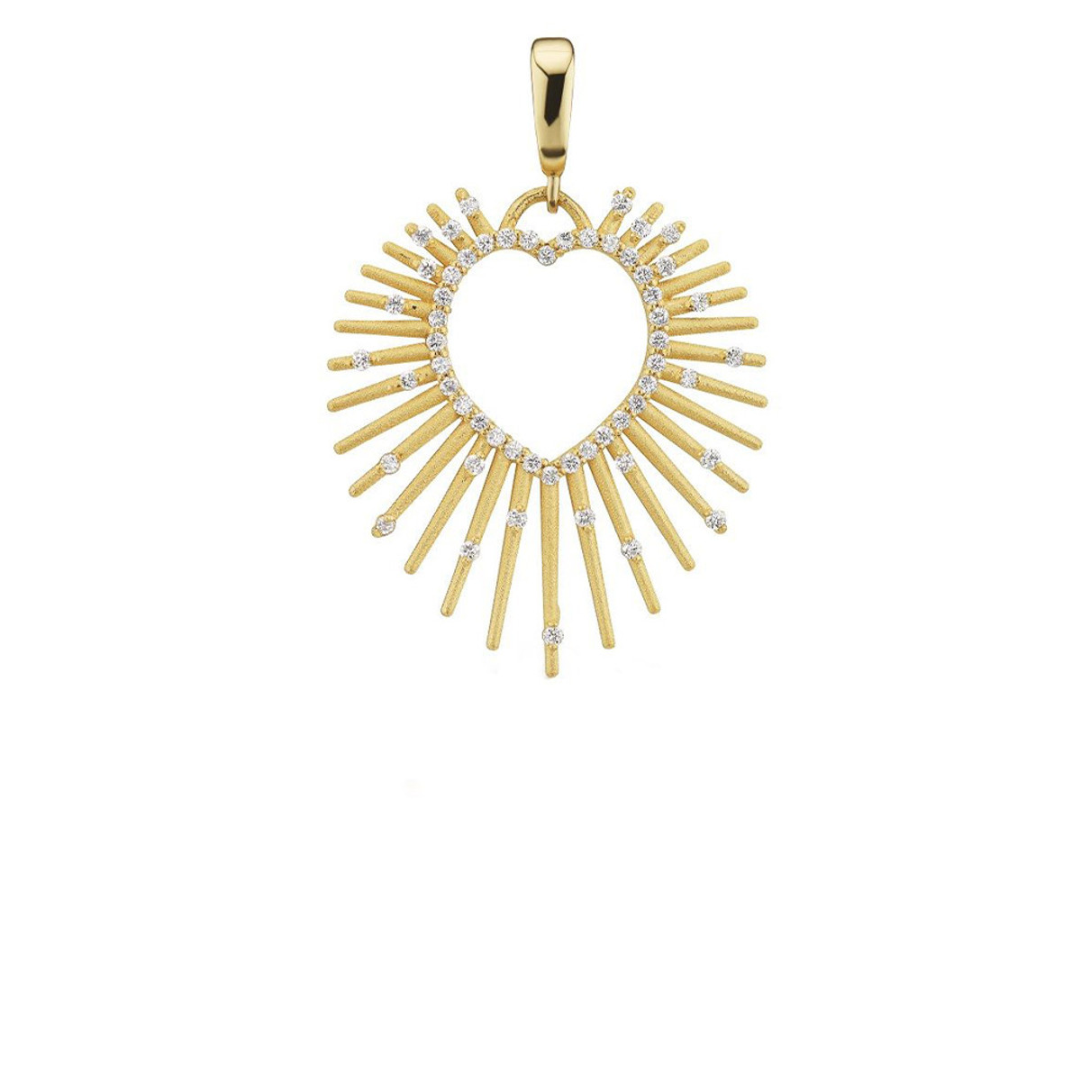 Tara Hirschberg 18K Yellow Gold Diamond Halo Heart Charm-37176