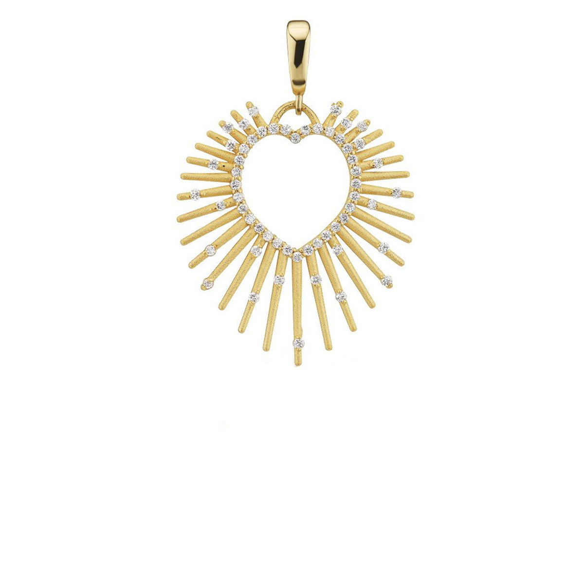 Tara Hirschberg 18K Yellow Gold Diamond Halo Heart Charm-37176 Product Image