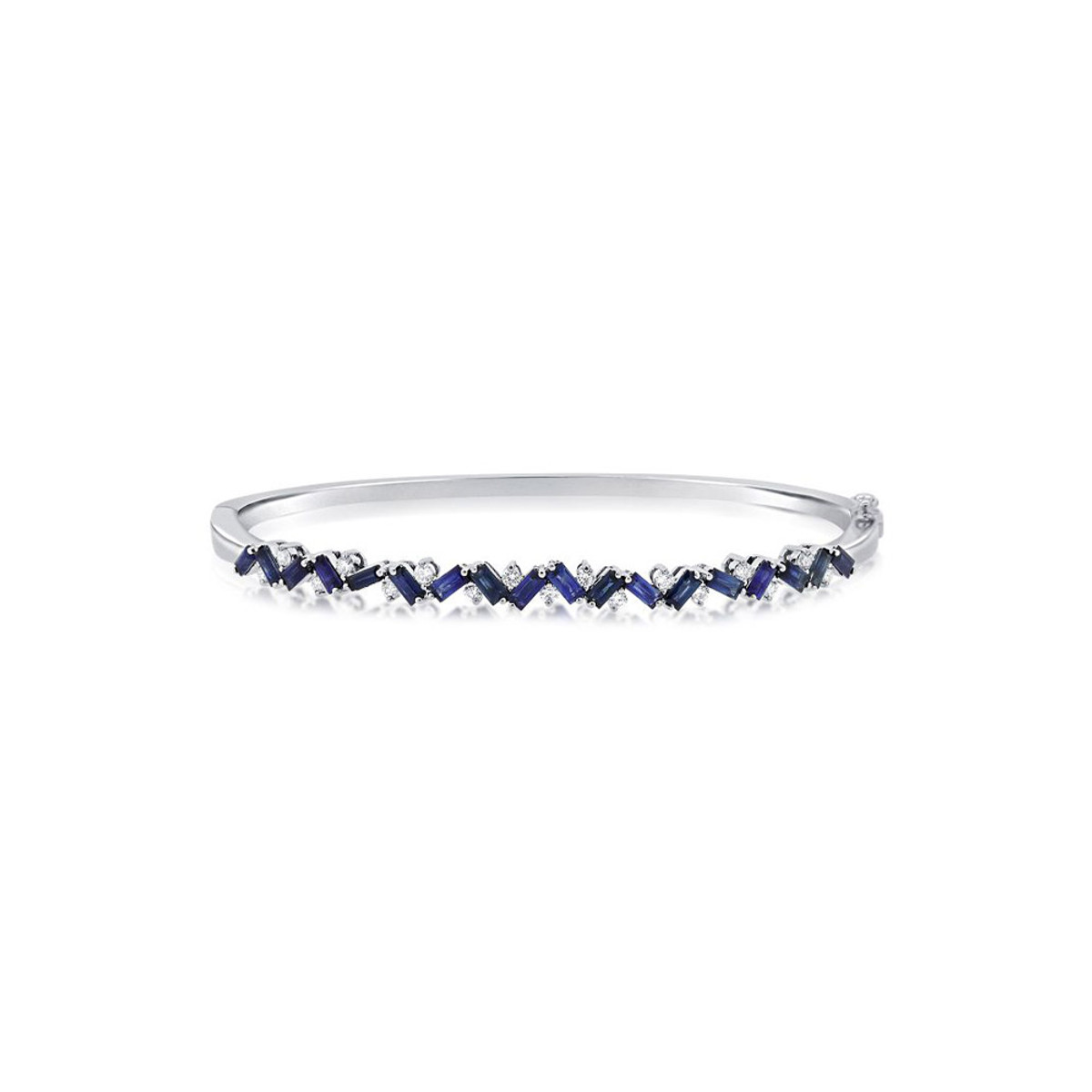 Hyde Park Collection 14K White Gold Sapphire and Diamond Bangle-38338
