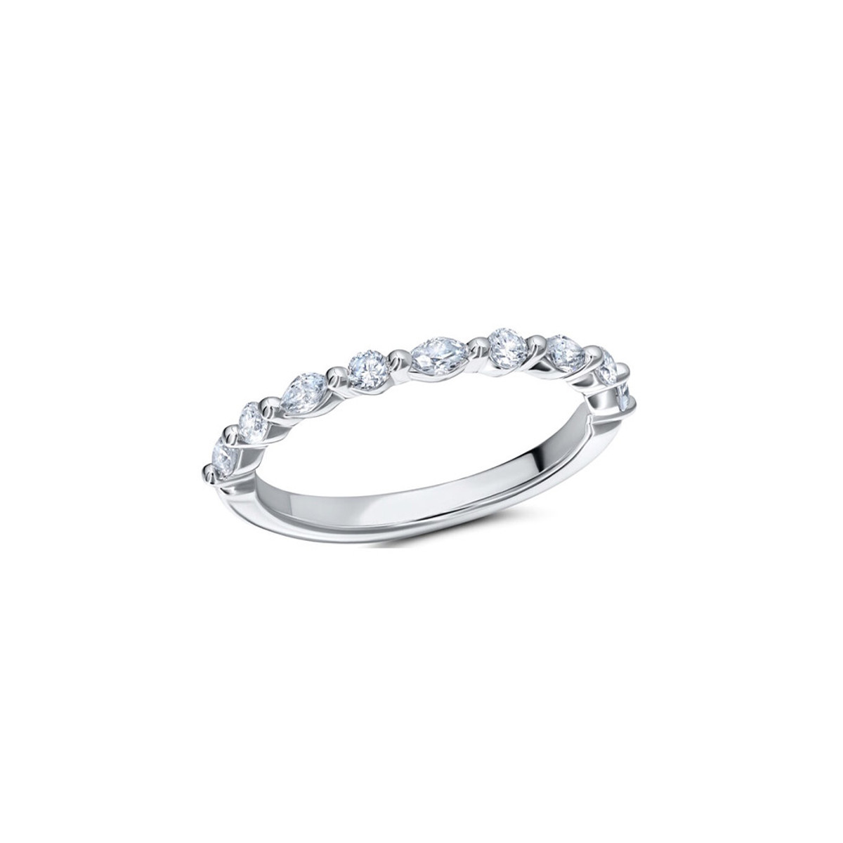 Peter Storm 14K White Gold Marquise and Round Diamond Band-39058