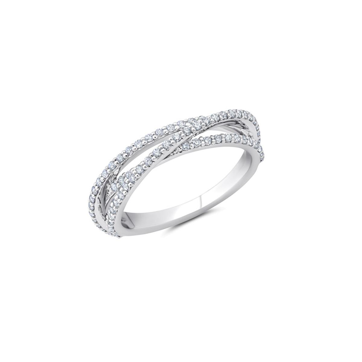 Peter Storm 14K White Gold Crossover Diamond Band-39065 Product Image