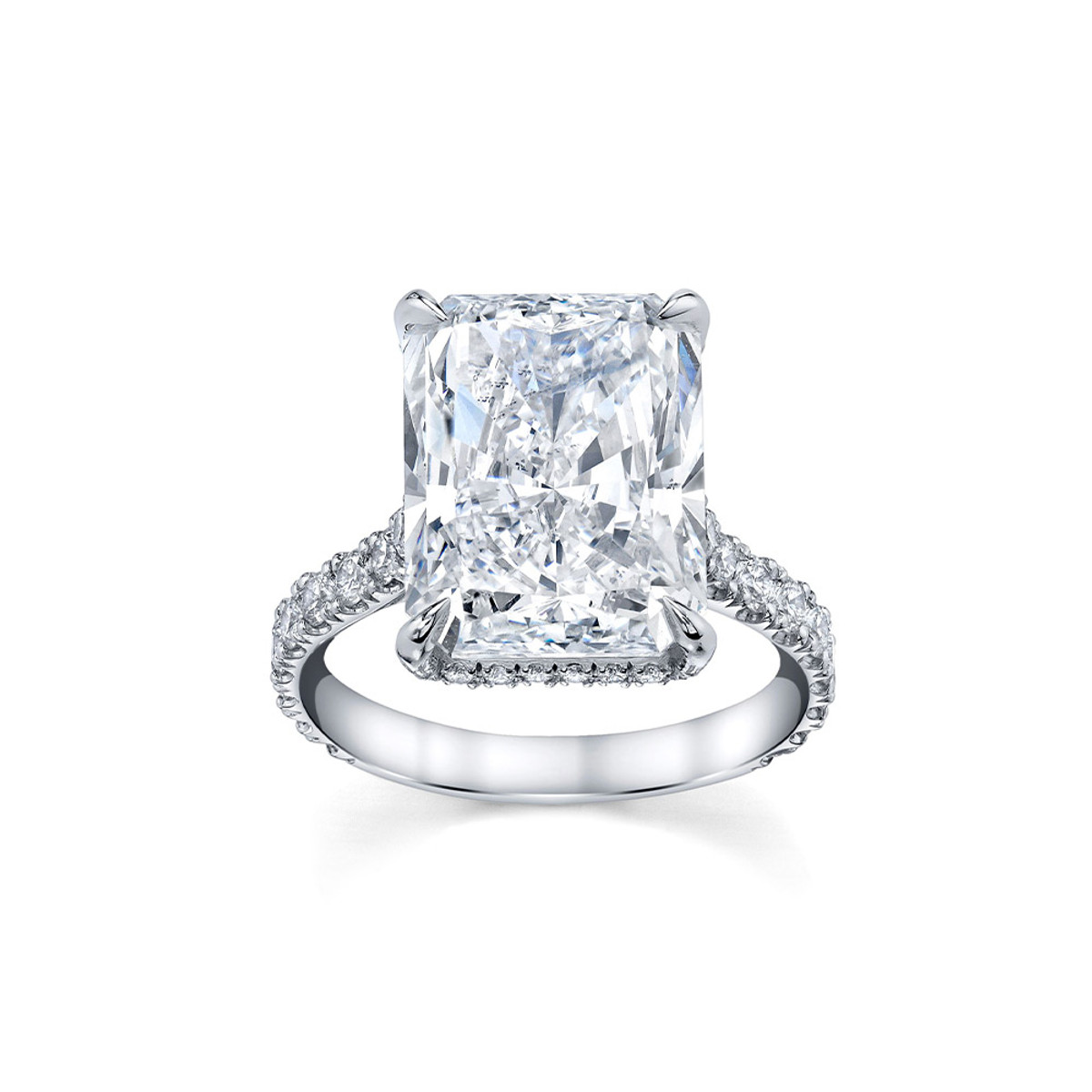 Hyde Park Collection Platinum Radiant Diamond Engagement Ring-39387 Product Image